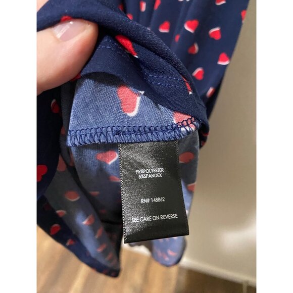 Torrid Women's Navy Blue Heart Midi Flutter Sleeve Dress Size 3x - Picture 6 of 8